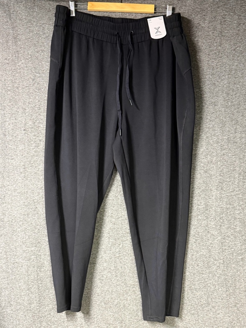 Xersion Black Joggers 2X Scuba Luxe Tapered Pants Athleisure Plus Size